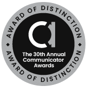 Logo for the 30th Annual Communicator Awards Award of Distinction