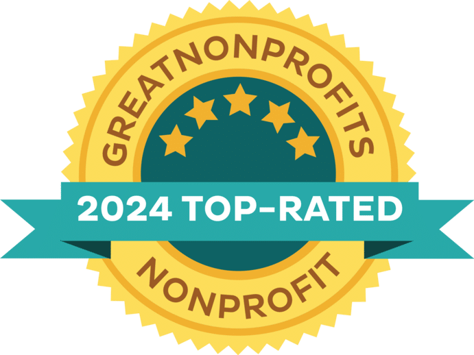 Logo reading Great Nonprofits 2024 Top-Rated nonprofit